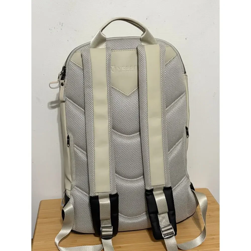 VESSEL Signature Backpack Latte Cream Black Luxury Travel Laptop Work Bag 22L